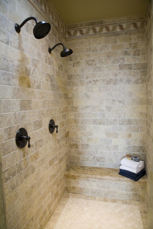 Contemporary Shower with Bench